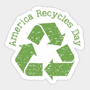 America Recycles Day green design Sticker